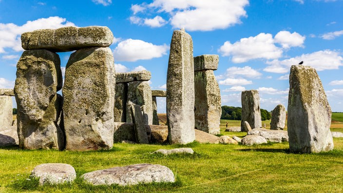 Blick auf die monumentalen Steinquader von Stonehenge
