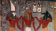Eine farbenprächtige Wandmalerei im Grab von Pharao Ramses I. 