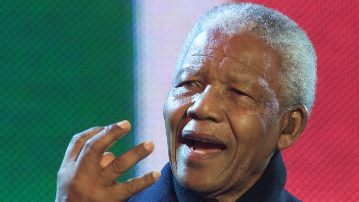 Porträt des südafrikanischen Politikers Nelson Mandela (1918-2013)