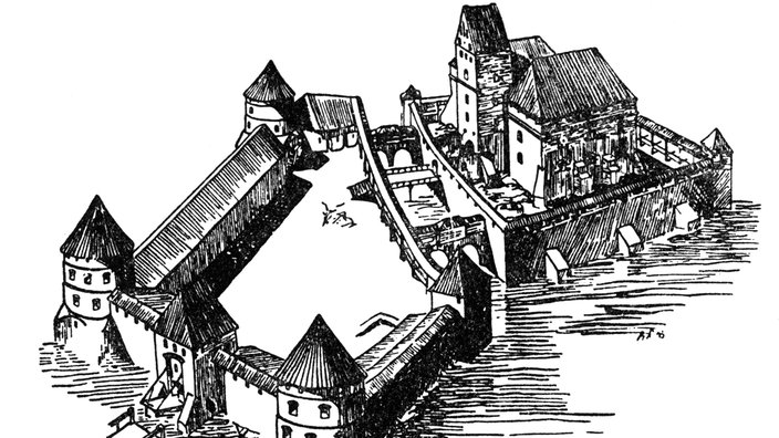 Grundriss einer Burg. | Bildquelle: Interfoto Grundriss einer Burg.