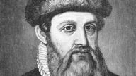 Metallstich Porträt von Johannes Gutenberg