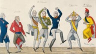 Französische Karikatur von 1815: Tanzende Politiker