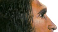 Zeichnung eines Neandertaler-Gesichts