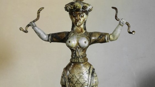 Eine Statue der Schlangengöttin von Knossos. | Bildquelle: akg Eine Statue der Schlangengöttin von Knossos.