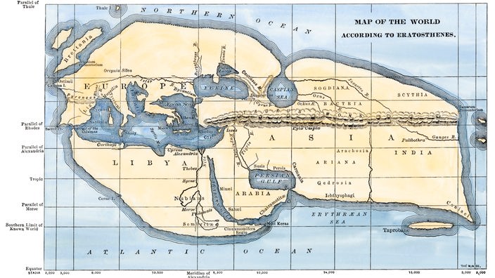 Rekonstruktion der Weltkarte von Eratosthenes