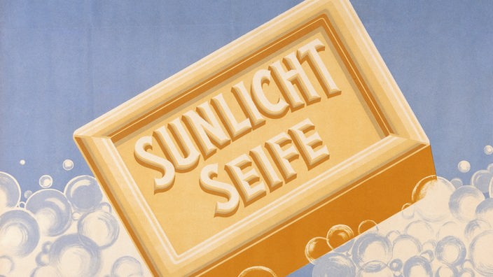 Werbeplakat aus dem Jahr 1950 für die Seifenmarke "Sunlicht"
