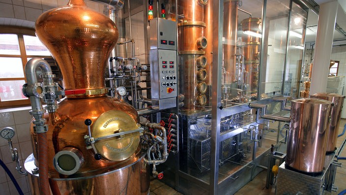 Die Brennblase der Destillieranlage der Ersten Mecklenburger Obstbrand GmbH in Schwechow