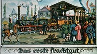 Das erste Frachtgut auf einer deutschen Eisenbahn sind Bierfässer.