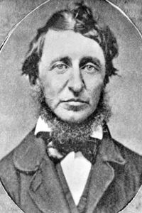 Schwarz-weiß Porträt von Henry David Thoreau.
