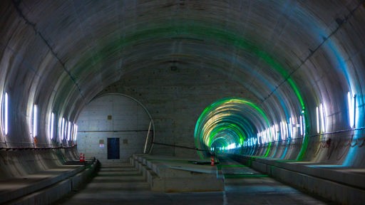 Gotthard-Basistunnel während der Bauphase