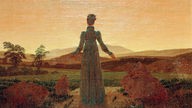 Gemälde "Frau vor der untergehenden Sonne" (auch "Frau in der Morgensonne"), gemalt um 1818 von Caspar David Friedrich
