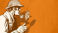 Grafik: Sherlock Holmes mit Lupe