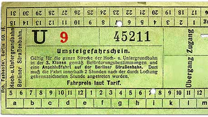 Alter Berliner U-Bahn-Fahrschein.