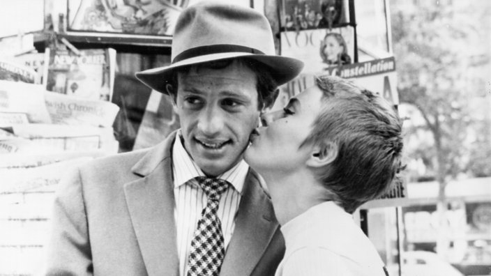 Jean-Paul Belmondo und Jean Seberg in dem Film "Außer Atem" | Bildquelle: ARD-Filmredaktion Jean-Paul Belmondo und Jean Seberg in dem Film "Außer Atem"