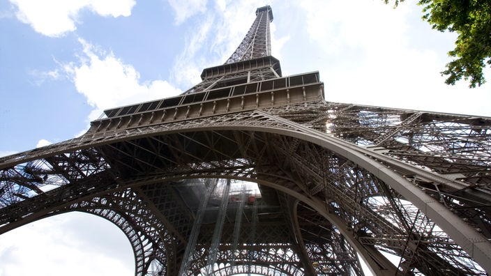 Der Eiffelturm von unten aufgenommen