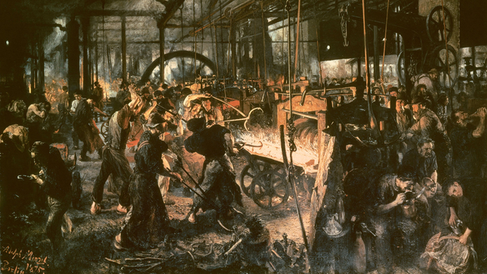 Gemälde: Eisenwerk im 19. Jahrhundert.