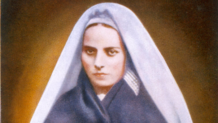 Heiligenbildchen der Bernadette Soubirous.