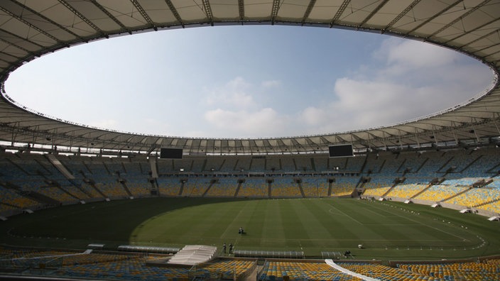 Luftbild des Maracanã-Stadions. | Bildquelle: dpa/Antonio Lacerda Luftbild des Maracanã-Stadions.