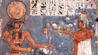 Gemälde der Gottheit Re, auch Ra genannt, mit Padichonsu