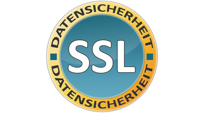 Icon mit Schriftzug "SSL" und "Datensicherheit".