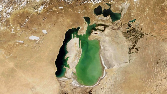 Satellitenbild des Aralsees.