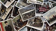 Eine Collage mit Sammelbildern von Ereignissen aus den Jahren 1918 bis 1934.