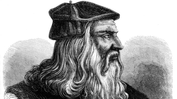 Ein gezeichnetes Bild von Leonardo da Vinci