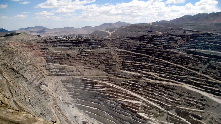Ansicht der weltgrößten Kupfermine in Nordchile.