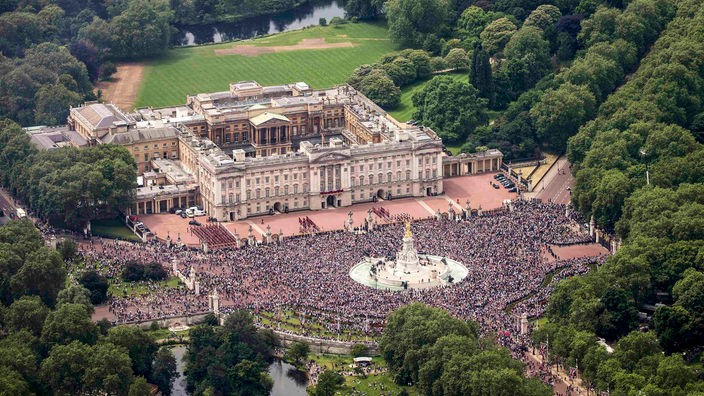 Luftbild des  Buckingham Palace