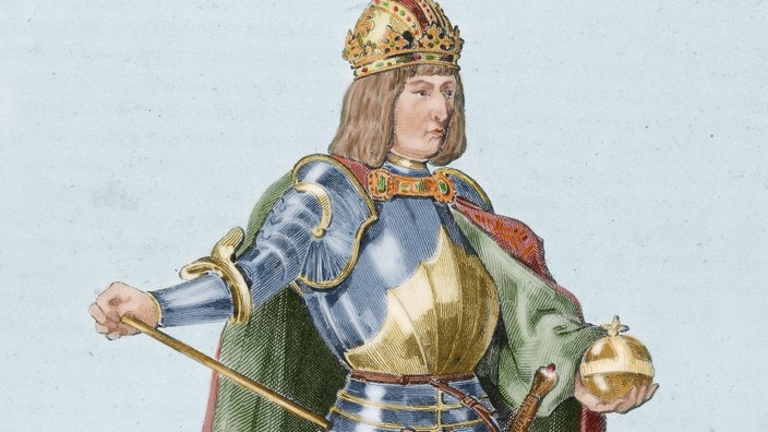 Farbige Zeichnung von Maximilian dem I. | Bildquelle: dpa Farbige Zeichnung von Maximilian dem I.