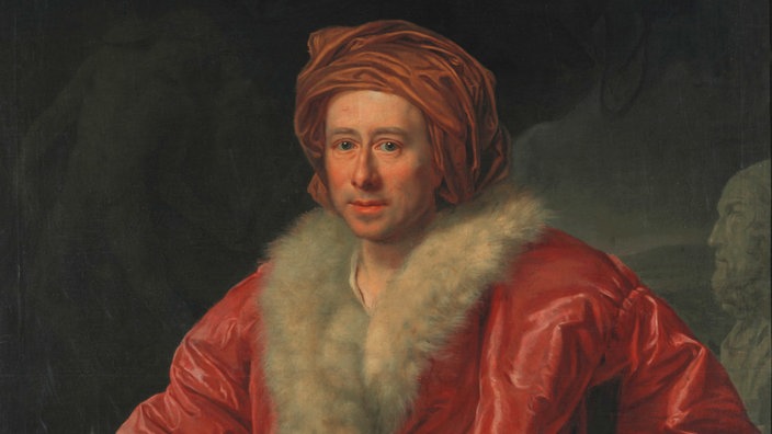 Gemälde von Johann Jooachim Winckelmann an einem Tisch sitzend | Bildquelle: akg Gemälde von Johann Jooachim Winckelmann an einem Tisch sitzend