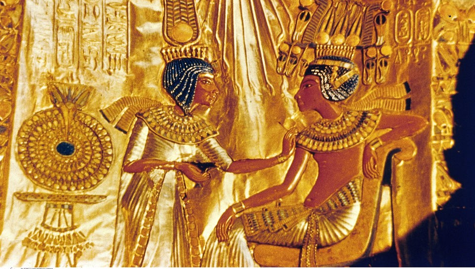 Ein ägyptisches Paar: Tutanchamun mit seiner Frau Anchesenamun