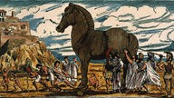 Gemälde des trojanischen Pferdes