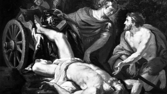 Gemälde: Achilles und der tote Hector