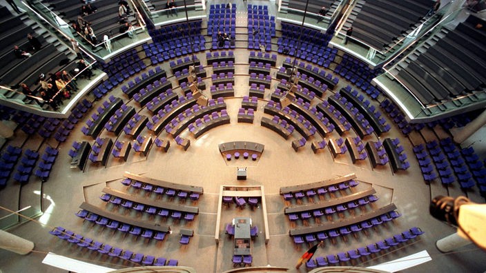 Plenarsaal des Deutschen Bundestages in Berlin.