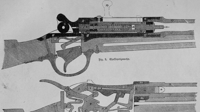 Zeichnung eines Chassepotgewehrs