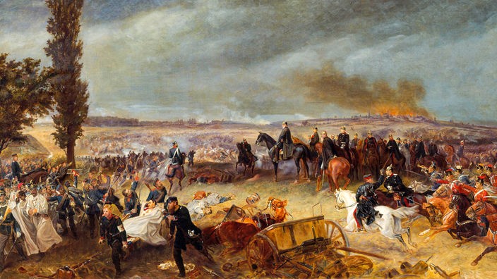 Gemälde von Georg Bleibtreu: Die Schlacht bei Königgrätz