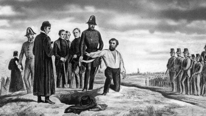 Der Politiker Robert Blum wird am 9.11.1848 von Soldaten erschossen | Bildquelle: picture alliance/Fotoarchiv für Zeitgeschichte/Archiv Der Politiker Robert Blum wird am 9.11.1848 von Soldaten erschossen