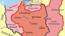 Karte der Polnischen Westverschiebung