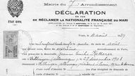 Einbürgerungsantrag Jeanne Thomas 1939.