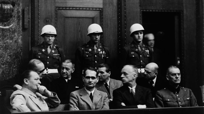 Angeklagte beim Nürnberger Prozess.