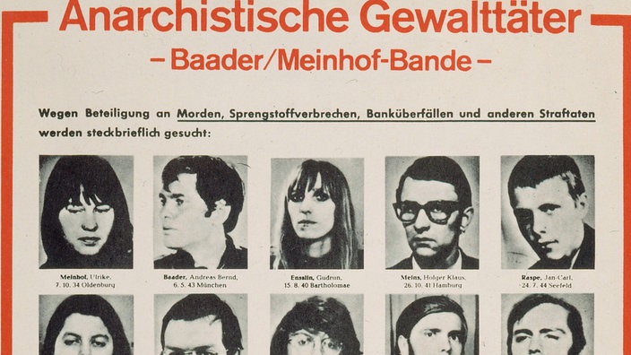RAF-Fahndungsplakat. | Bildquelle: akg RAF-Fahndungsplakat.