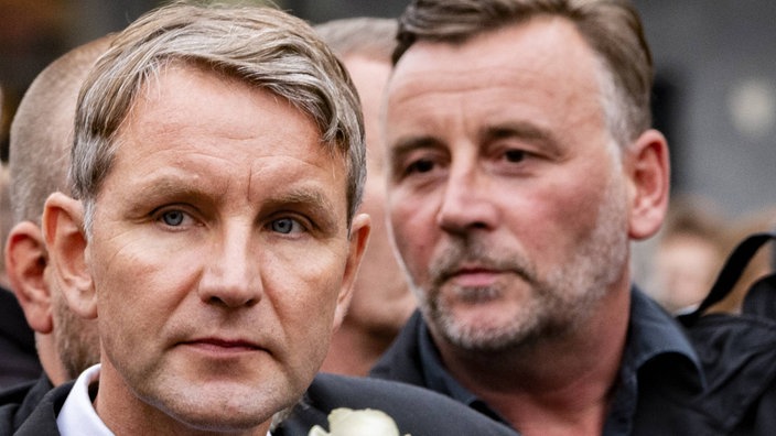 Björn Höcke und Lutz Bachmann | Bildquelle: Imago/Paul Sander Björn Höcke und Lutz Bachmann