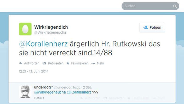 Screenshot einer Twitter-Nachricht. | Bildquelle: Robert Rutkowski (Screenshot) Screenshot einer Twitter-Nachricht.