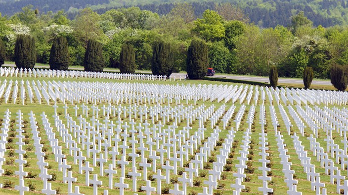 Das Bild zeigt tausende Kriegsgräber in Verdun