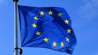 gehisste Europäische Flagge.