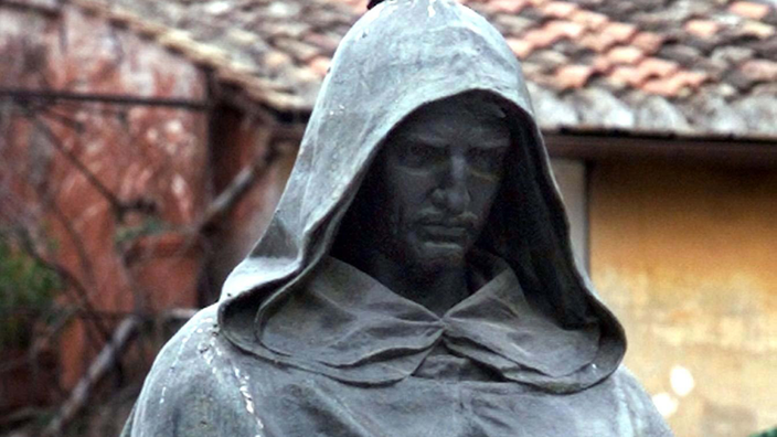 Die Bronzestatue von Giordano Bruno auf dem Campo de Fiori in Rom