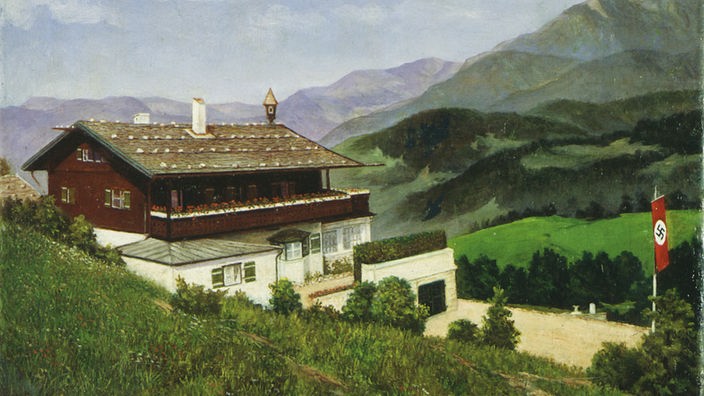 Ölgemälde des 1933 von Adolf Hitler erworbenen Haus Wachenfeld.