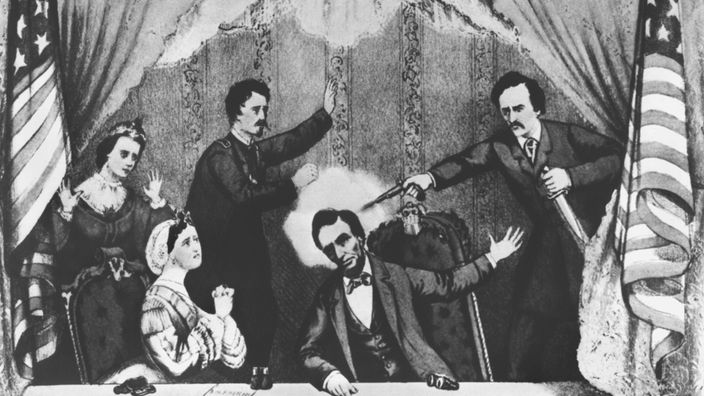 Gemälde: Abraham Lincoln wird erschossen.