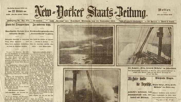 Titelbild der New-Yorker Staats-Zeitung vom 12. November 1913.